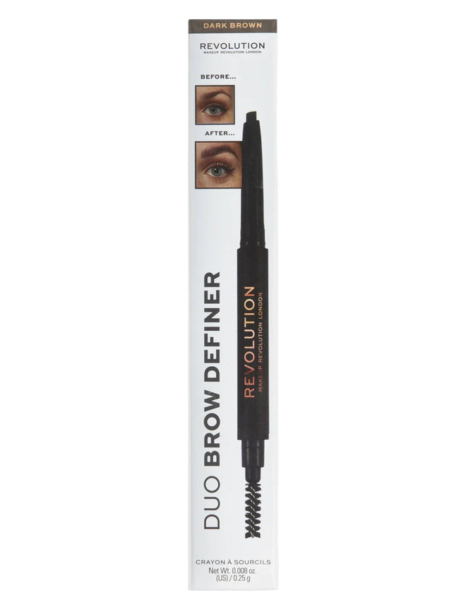Revolution Makeup Duo Brow Definer Pencil Dark Brown 0.25g