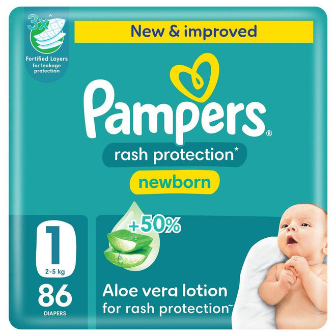 Pampers Diapers Baby Dry Taped Size 1 (2-5kg) 86 Pieces