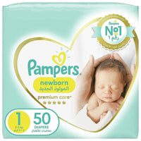 Pampers Diapers Premium Care Taped Size 1 (2-5kg) 50 Pieces