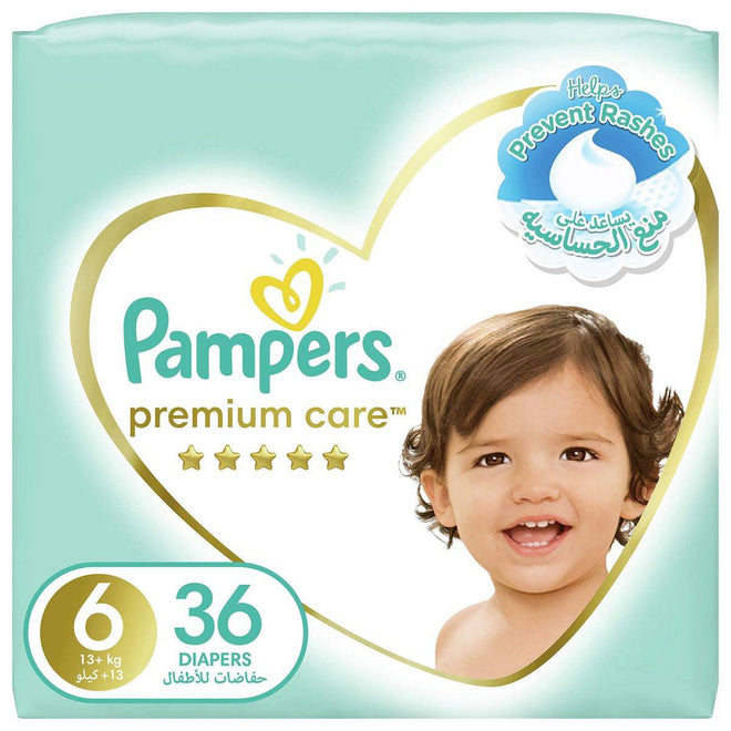 Pampers Diapers Premium Care Taped Size 6 (13+kg) 36 Pieces