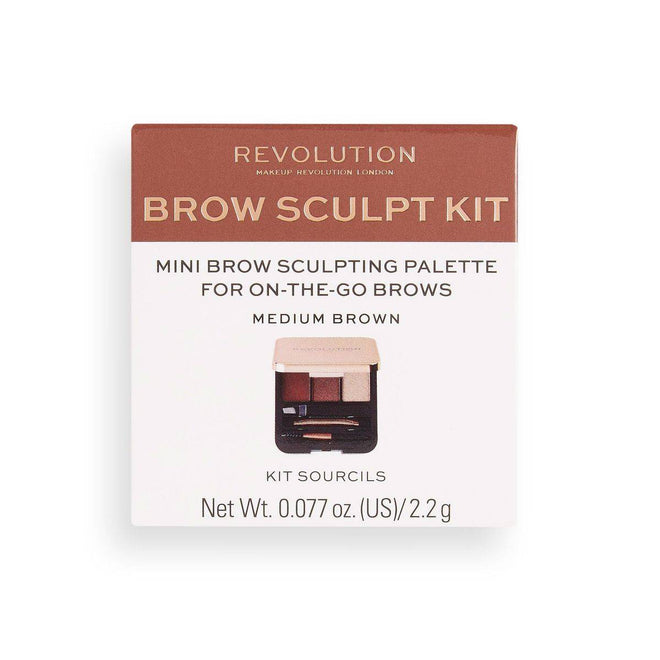 Revolution Makeup Brow Sculpt Kit Medium Brown 0.6g/0.8g