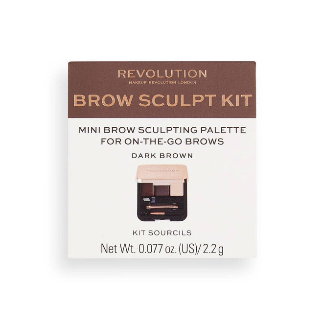 Revolution Makeup Brow Sculpt Kit Dark Brown 0.6g/0.8g