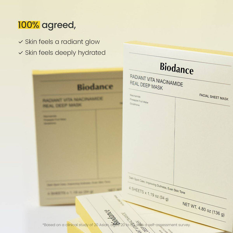 Biodance Radiant Vita Niacinamide Real Deep Mask 4 x 34g