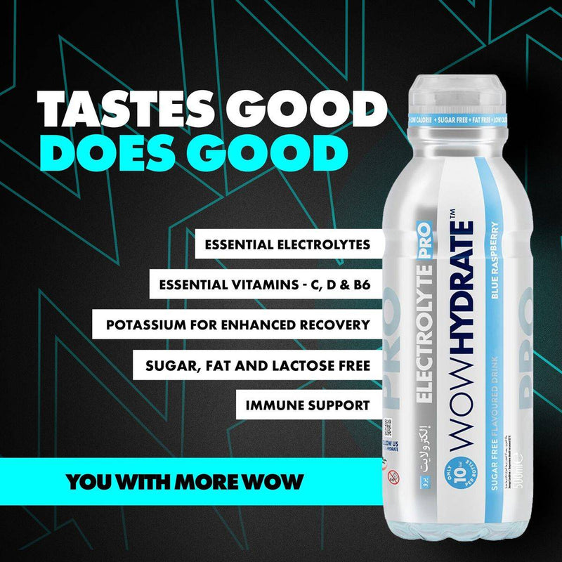 WOW Hydrate Electrolyte Pro Blue Rasberry 500ml