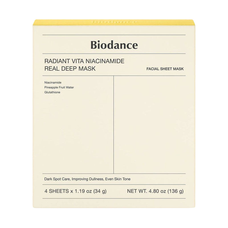Biodance Radiant Vita Niacinamide Real Deep Mask 4 x 34g