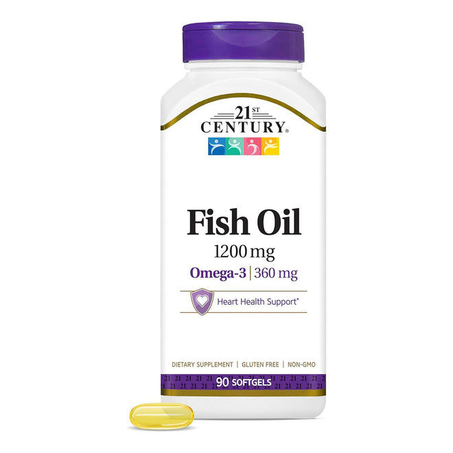 21st Century Fish Oil 1200mg & Omega 3 360mg 90 Softgels