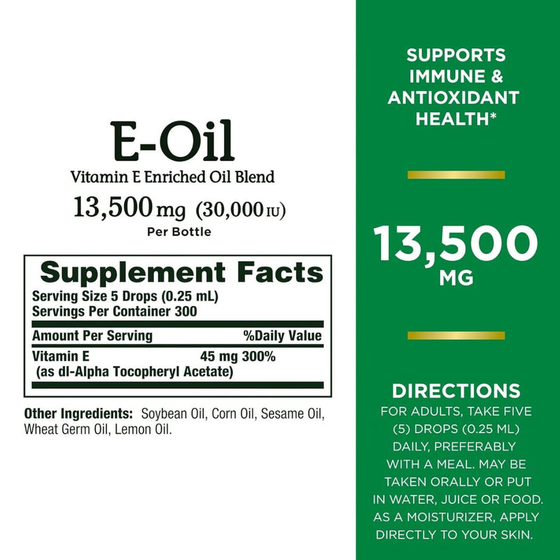 Natures Bounty Vitamin E Oil 30000IU 74ml