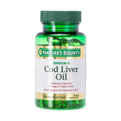 Natures Bounty Norwegian Cod Liver Oil 100 Softgel - Chemist Warehouse UAE