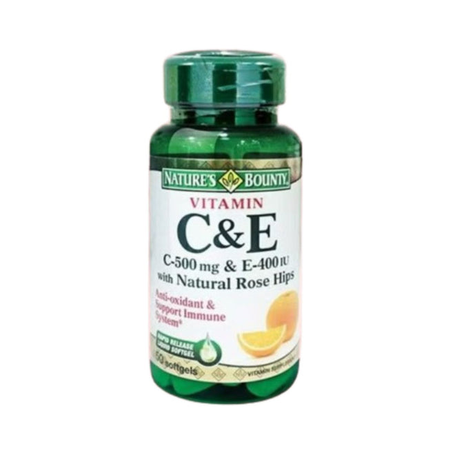 Natures Bounty Vitamin C & E 50 Softgel