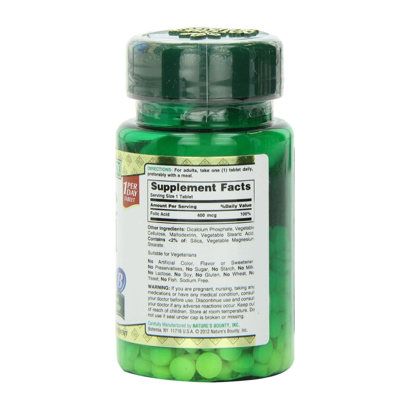 Natures Bounty Folic Acid 400mcg 250 Tablets