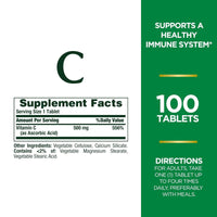 Natures Bounty Vitamin C 500mg 100 Tablets