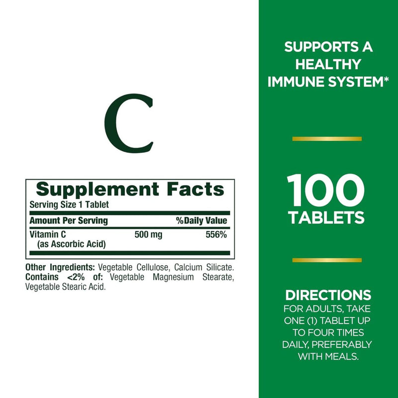 Natures Bounty Vitamin C 500mg 100 Tablets
