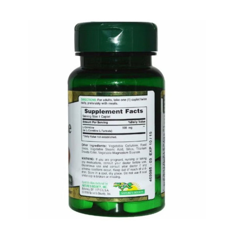 Natures Bounty L-Carnitine 500mg 30 Tablets