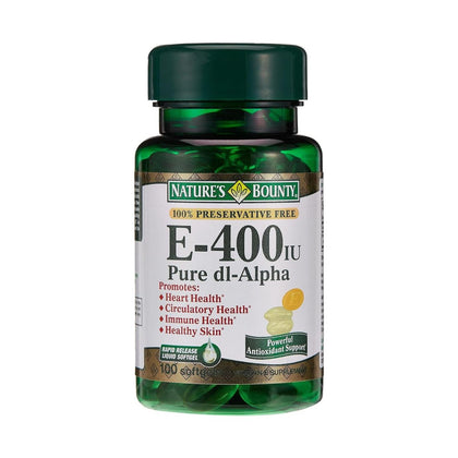 Natures Bounty Vitamin E 400IU 100 Softgel - Chemist Warehouse UAE