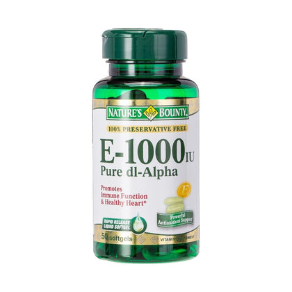 Natures Bounty Vitamin E 1,000IU 50 Softgel - Chemist Warehouse UAE