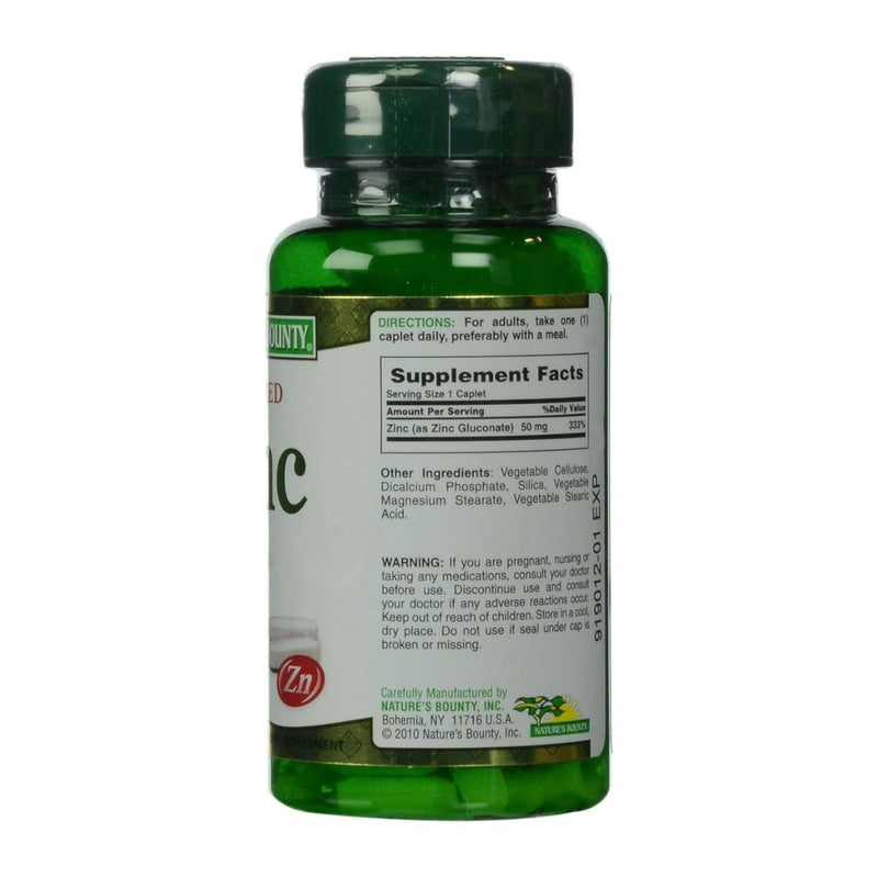 Natures Bounty Zinc 50mg 100 Tablets