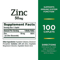 Natures Bounty Zinc 50mg 100 Tablets