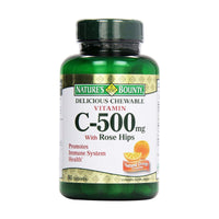 Natures Bounty Vitamin C 500mg With Rose Hips 90 Chewable Tablets