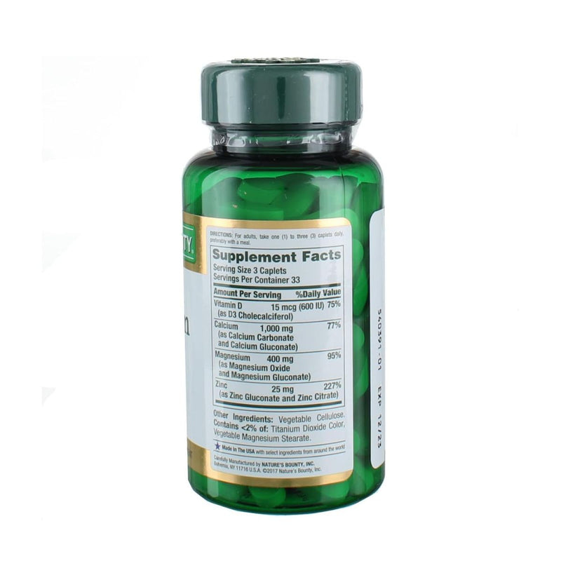 Natures Bounty Calcium Magnesium Zinc 100 Tablets