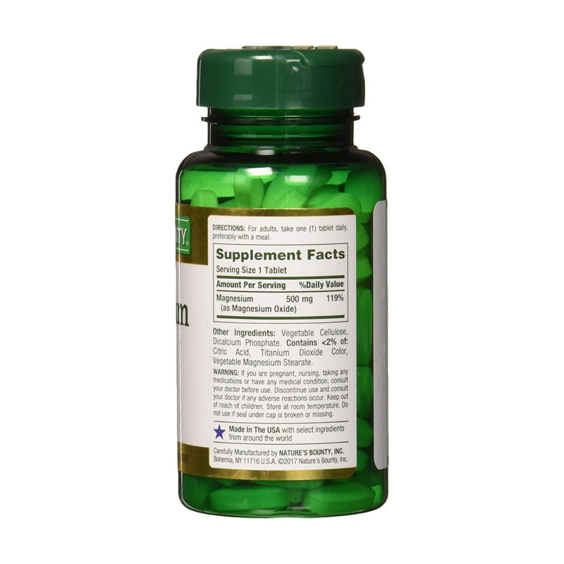 Natures Bounty Magnesium Oxide 500mg 100 Tablets