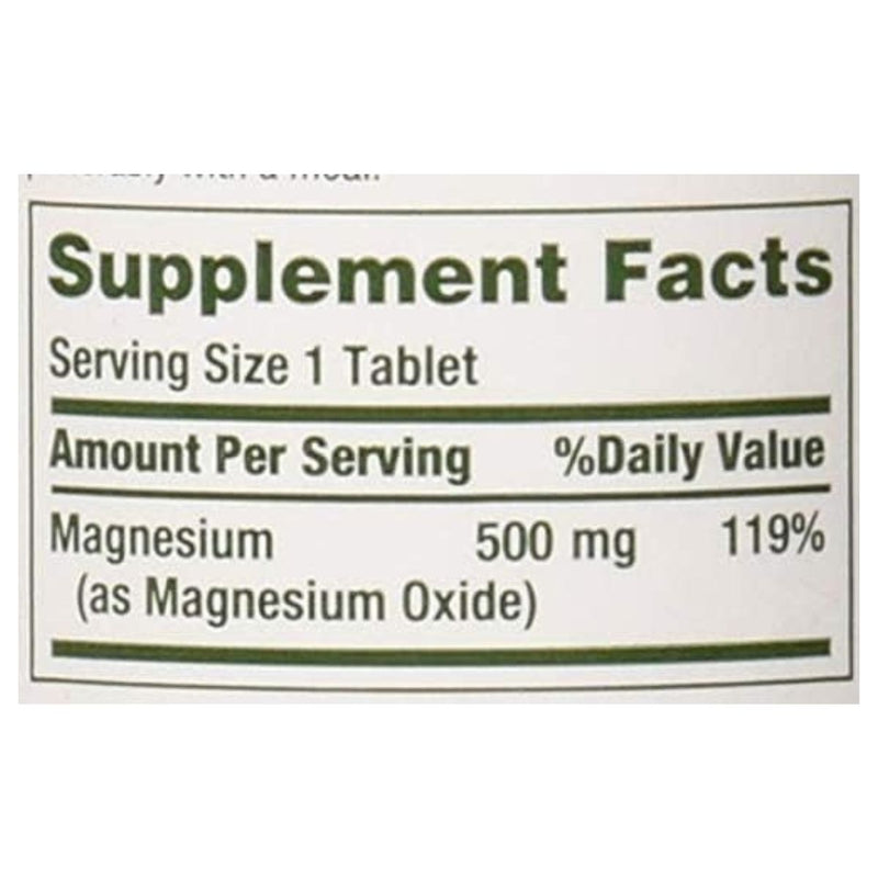 Natures Bounty Magnesium Oxide 500mg 100 Tablets