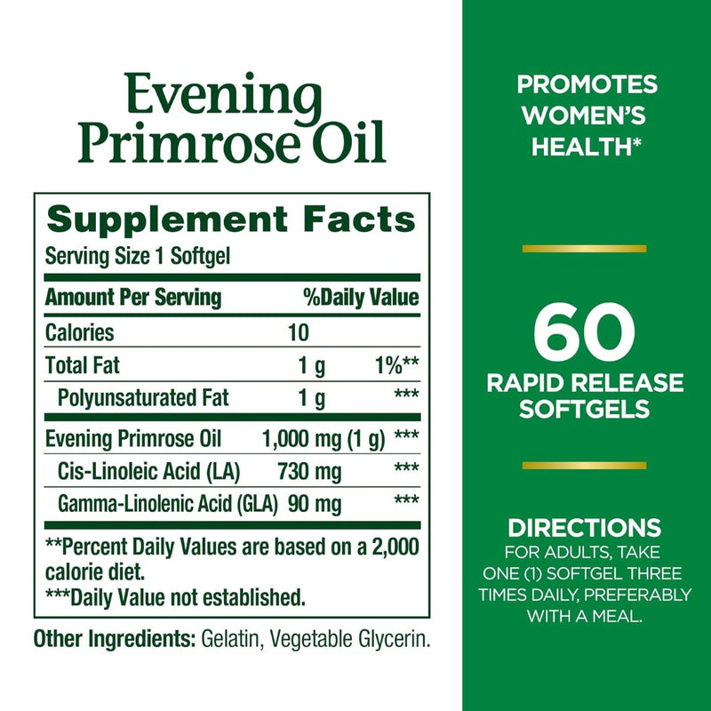 Natures Bounty Evening Primrose Oil 1000mg 60 Softgel