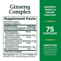 Natures Bounty Ginseng With Royal Jelly 75 Capsules