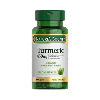 Natures Bounty Turmeric 450mg 60 Capsules - Chemist Warehouse UAE