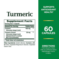 Natures Bounty Turmeric 450mg 60 Capsules