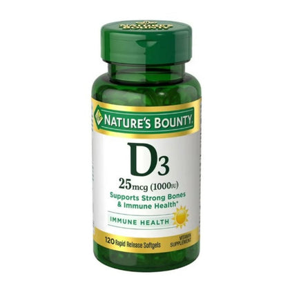 Natures Bounty Vitamin D 1,000IU 120 Softgel - Chemist Warehouse UAE