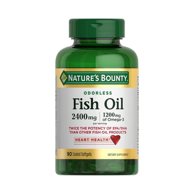 Natures Bounty Fish Oil Double Strength Odorless 90 Softgel