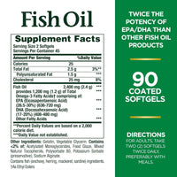 Natures Bounty Fish Oil Double Strength Odorless 90 Softgel