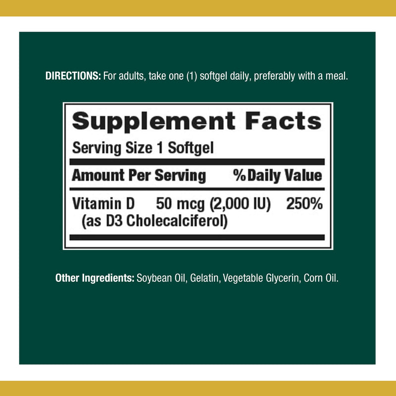 Natures Bounty Vitamin D 2000IU 150 Softgel