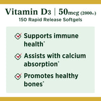 Natures Bounty Vitamin D 2000IU 150 Softgel
