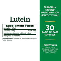 Natures Bounty Lutein 40mg 30 Softgel