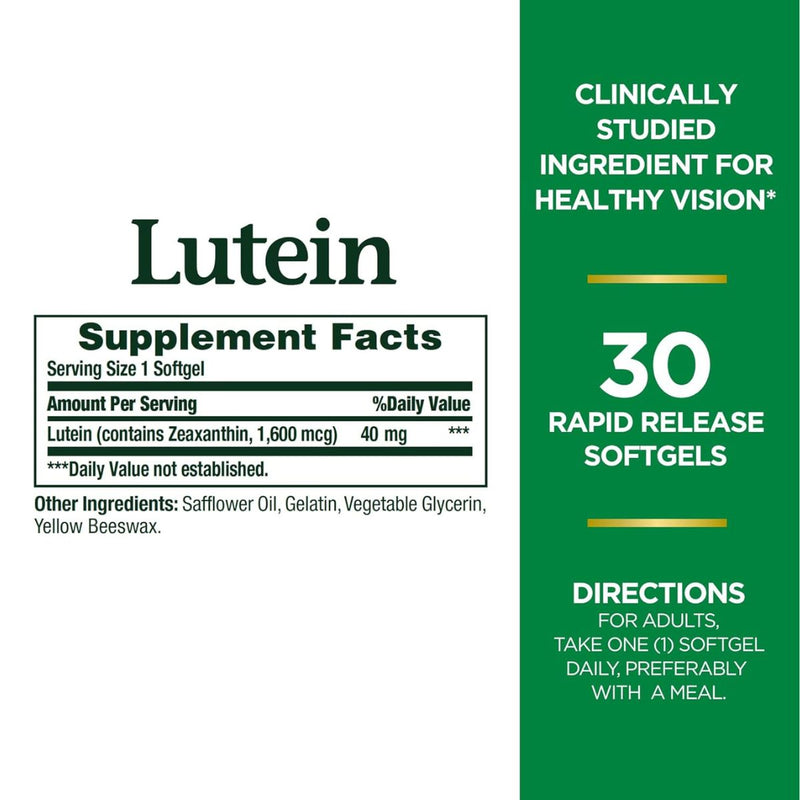 Natures Bounty Lutein 40mg 30 Softgel