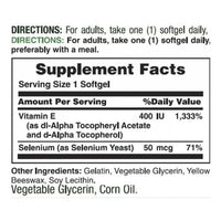 Natures Bounty Vitamin E 400IU 50mcg With Selenium 30 Softgel