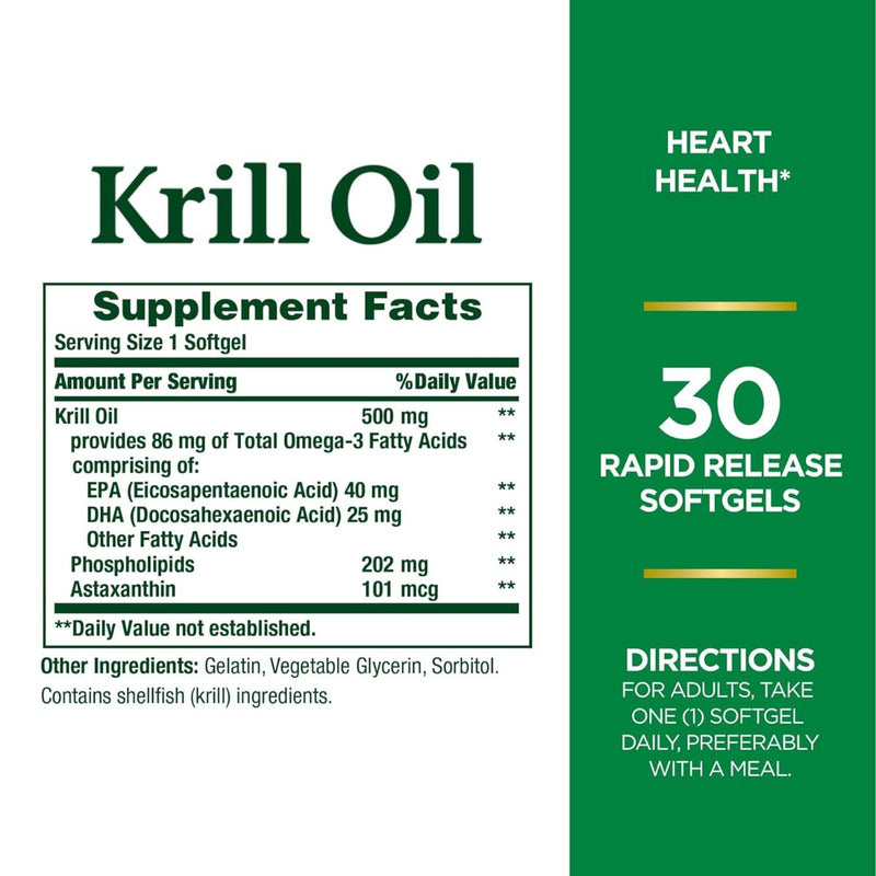 Natures Bounty Krill Oil 500mg 30 Softgel
