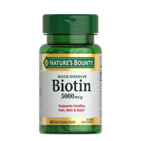 Natures Bounty Biotin 5000mcg Quick Dissolve 60 Tablets