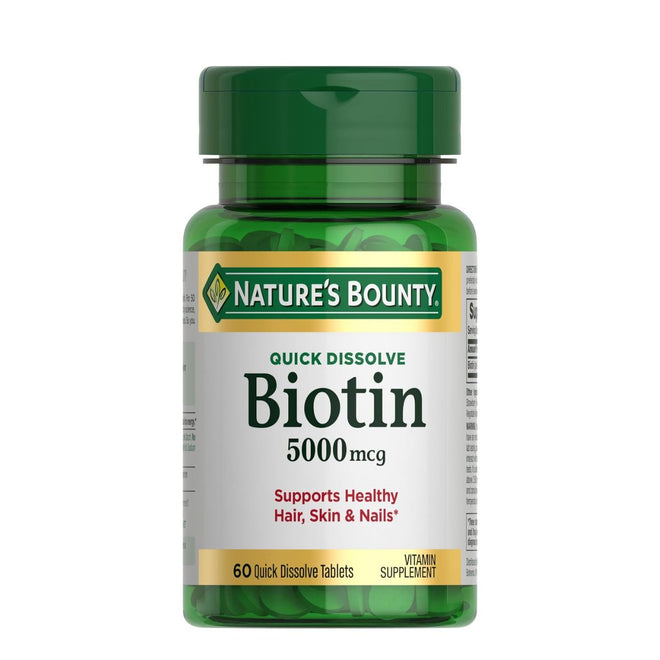 Natures Bounty Biotin 5000mcg Quick Dissolve 60 Tablets