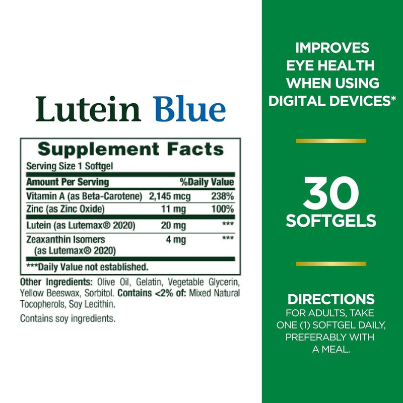 Natures Bounty Lutein Blue 30 Softgel