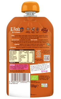 Ellas Kitchen Organic Puree 4+ Months Butternut Squash Carrots Apples + Prunes 120g