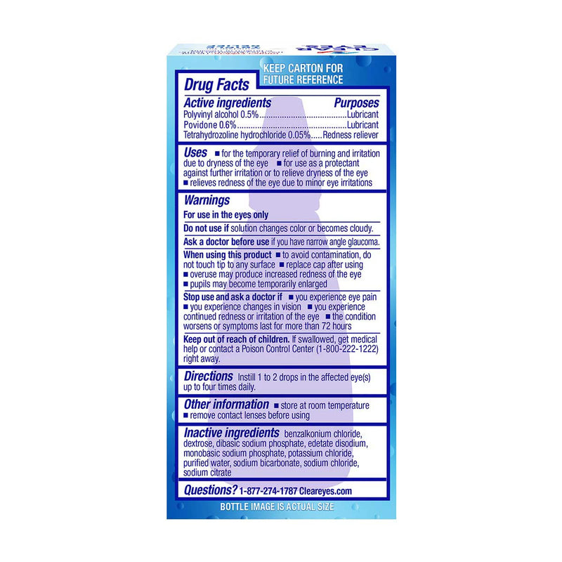 Clear Eyes Triple Action Relief Eye Drops 15ml