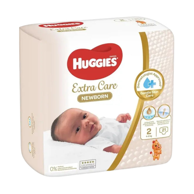 Huggies Extra Care Newborn Size 2 (4-6 kg) 21 Pieces