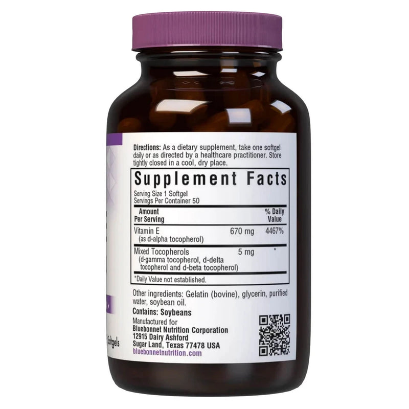 Bluebonnet Vitamin E 1000IU 50 Softgels