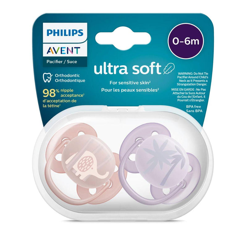 Philips Avent Ultra Soft Pacifier 0-6 Months Girl 2 Pack