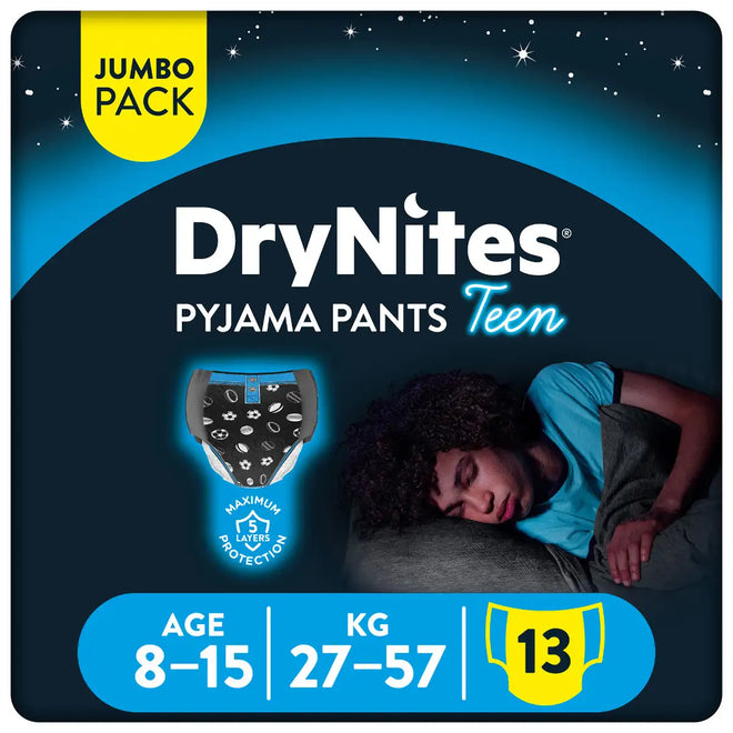 Huggies Drynites Pyjama Pants Jumbo Pack Teen 8-15 Years (27-57 kg) Boy 13 Pieces