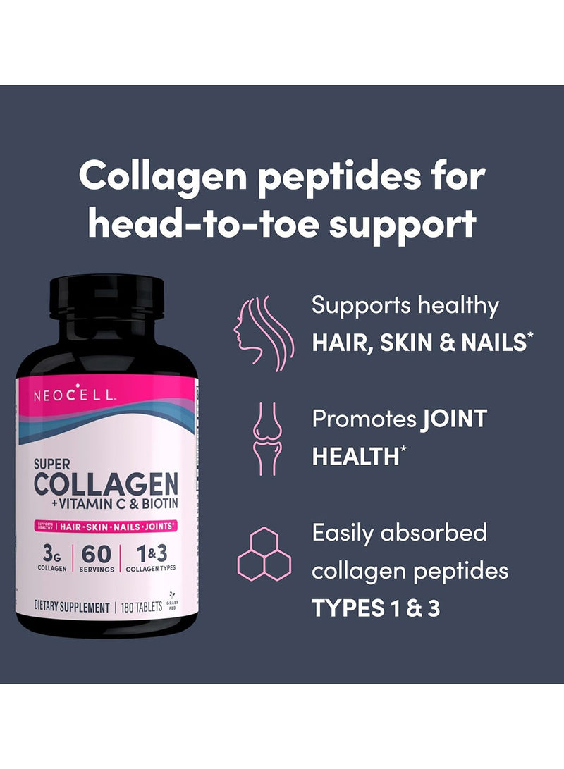 Neocell Super Collagen + C + Biotin 180 Tablets
