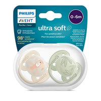 Philips Avent Ultra Soft Pacifier 0-6 Months Boy 2 Pack