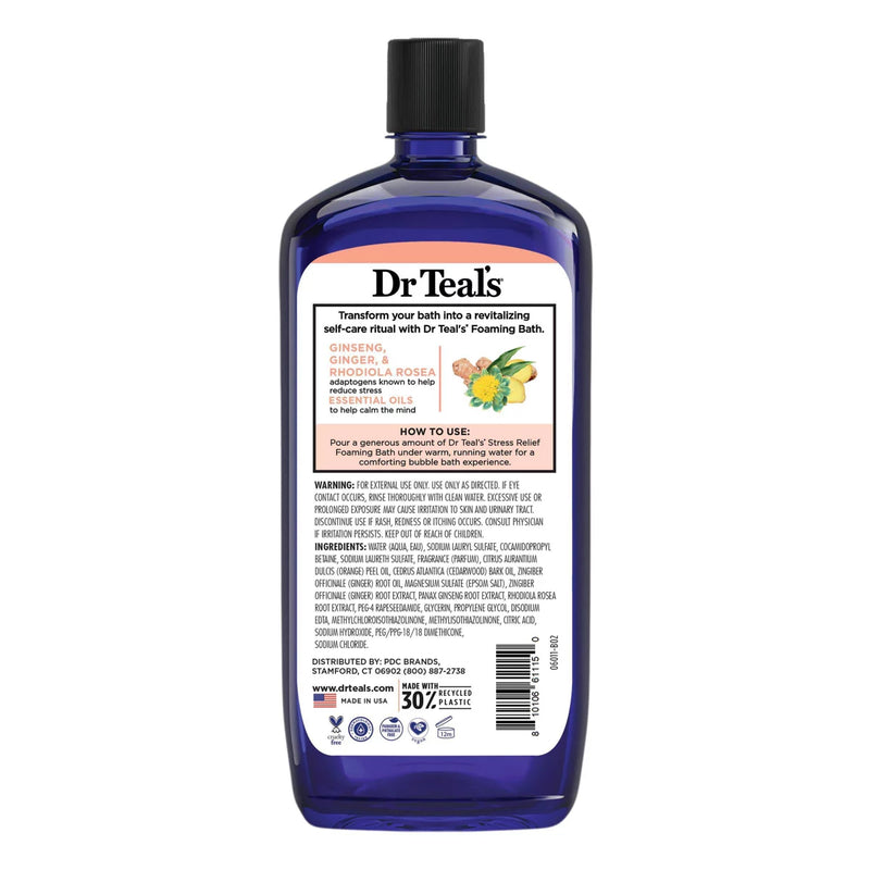 Dr Teals Foaming Bath with Pure Epsom Salt Stress Relief 1L